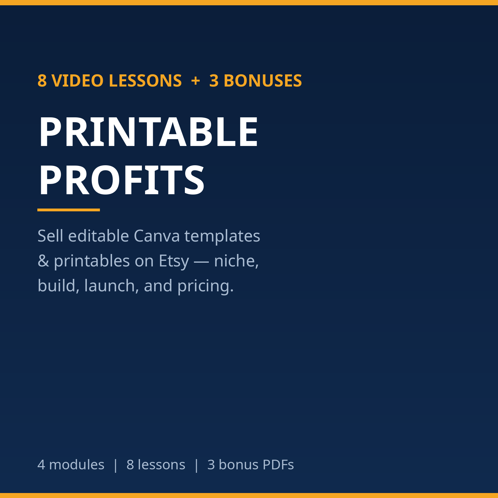 Printable Profits course cover
